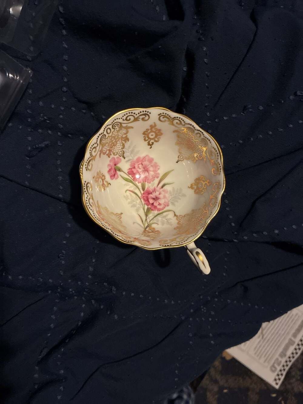 Paragon Tea Cup Size 5 White Gold Floral Fine Bone China